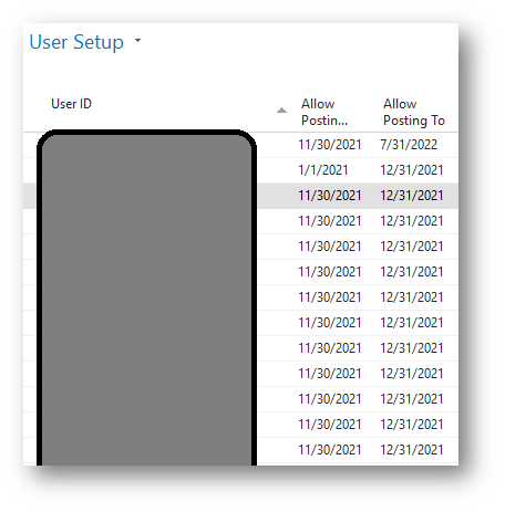 User Setup