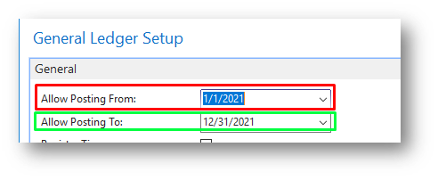 General Ledger Setup